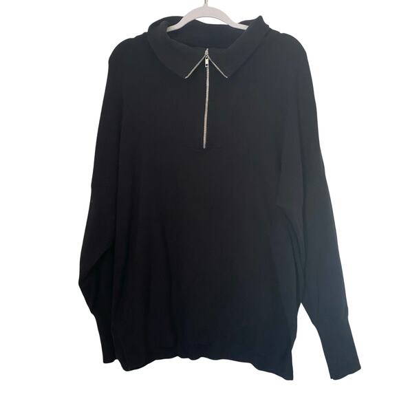 Abercrombie & Fitch Black Quarter Zip Pullover Womens Size Medium - Picture 1 of 7